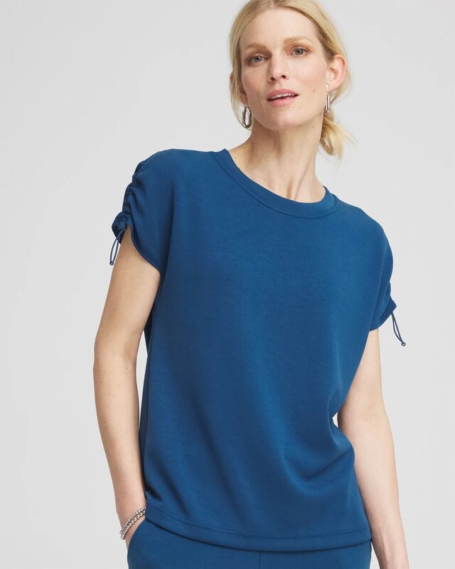 Zenergy Sueded Scuba Cap Sleeve Tee